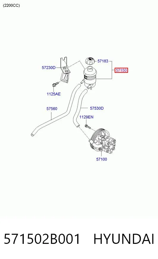 Бачок ГУР 571502B001 Hyundai/Kia
