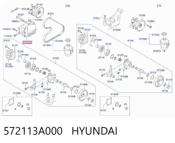  572113A000 Hyundai/Kia