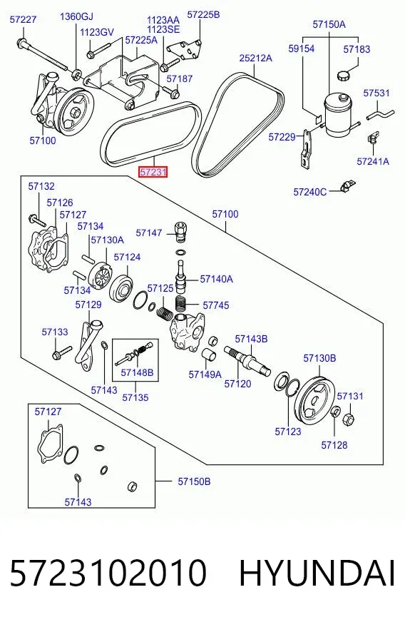 Ремінь генератора 5723102010 Hyundai/Kia