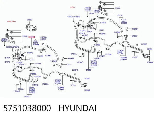 Шланг гідропідсилювача Hyundai Sonata IV