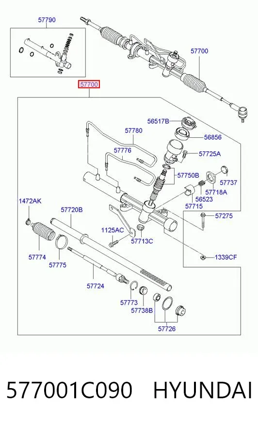Рульова рейка 577001C090 Hyundai/Kia