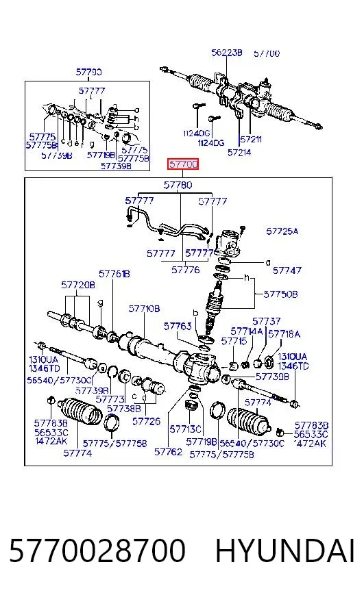 Рульова рейка 5770028700 Hyundai/Kia
