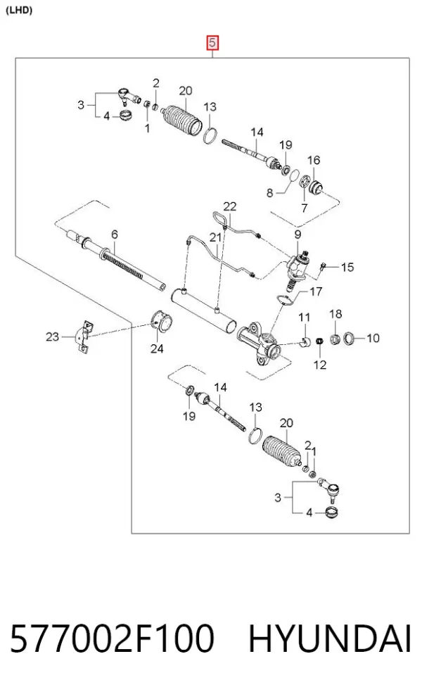 Рульова рейка 577002F100 Hyundai/Kia