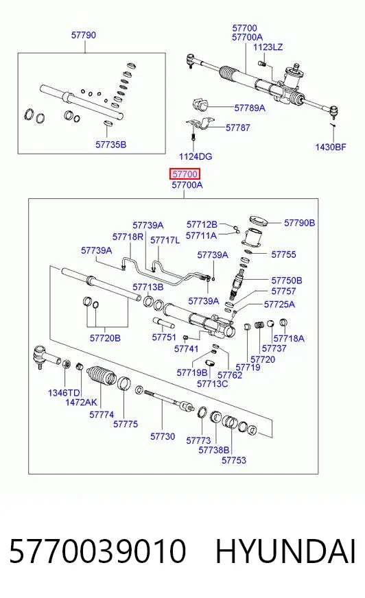 Рульова рейка 5770039010 Hyundai/Kia