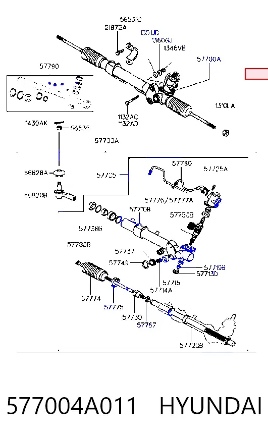 Рульова рейка 577004A011 Hyundai/Kia
