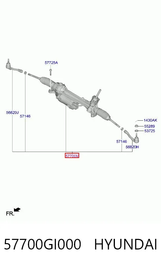 Рульова рейка 57700GI000 Hyundai/Kia