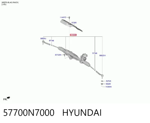 Рульова рейка 57700N7000 Hyundai/Kia