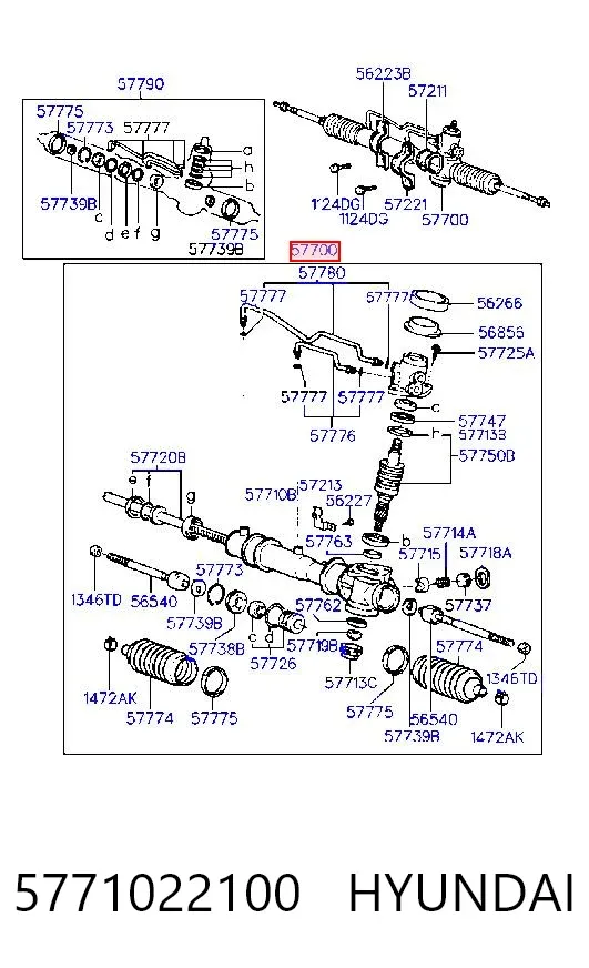 Рульова рейка 5771022100 Hyundai/Kia