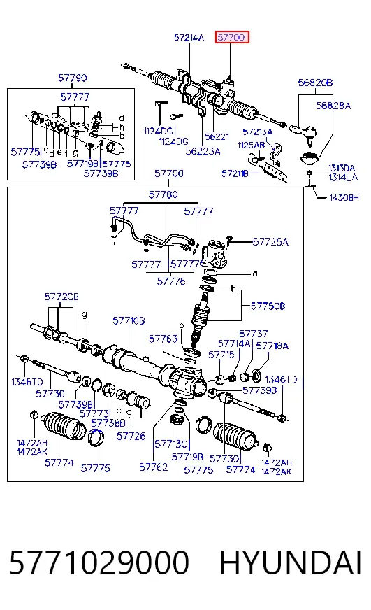 Рульова рейка 5771029000 Hyundai/Kia