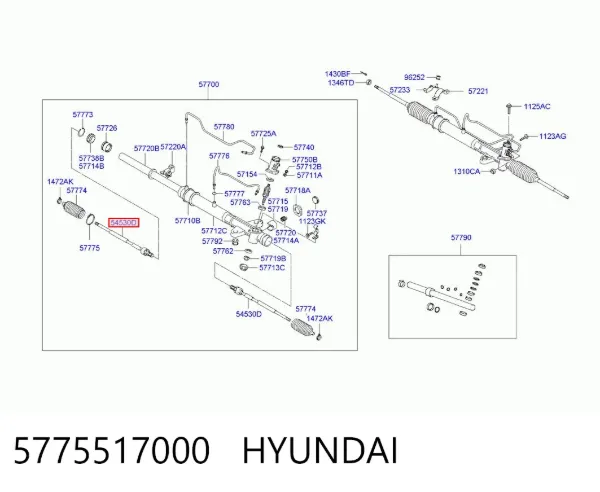 Рульова тяга 5775517000 Hyundai/Kia