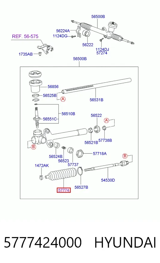 Пильник рульової рейки 5777424000 Hyundai/Kia