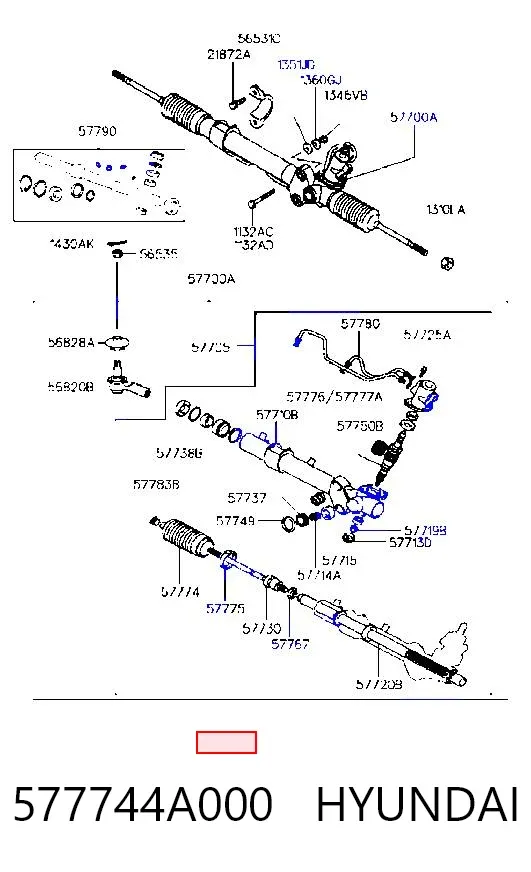 Пильник рульової рейки 577744A000 Hyundai/Kia