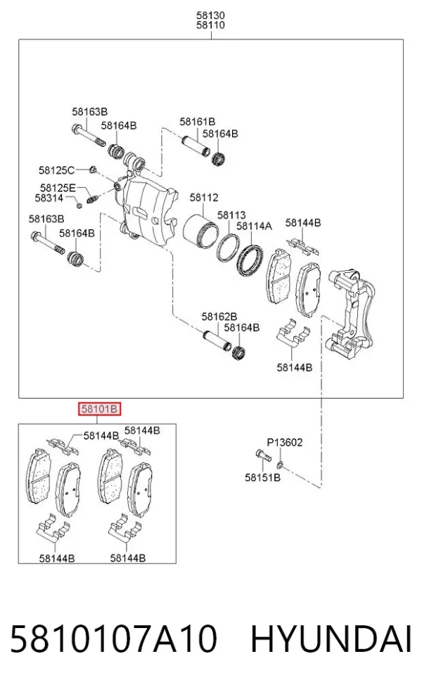Передні тормозні колодки 5810107A10 Hyundai/Kia