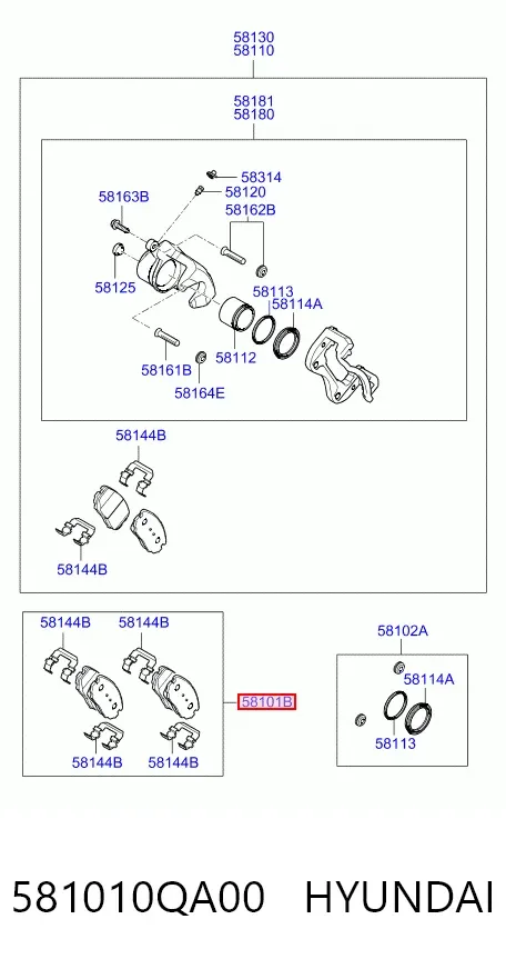 Передні тормозні колодки 581010QA00 Hyundai/Kia