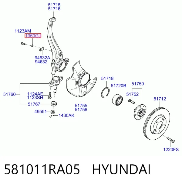 Передні тормозні колодки 581011RA05 Hyundai/Kia