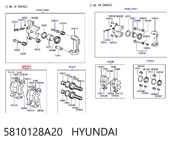 Передні тормозні колодки 5810128A20 Hyundai/Kia