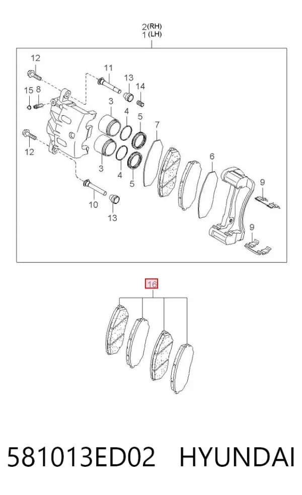 Передні тормозні колодки 581013ED02 Hyundai/Kia