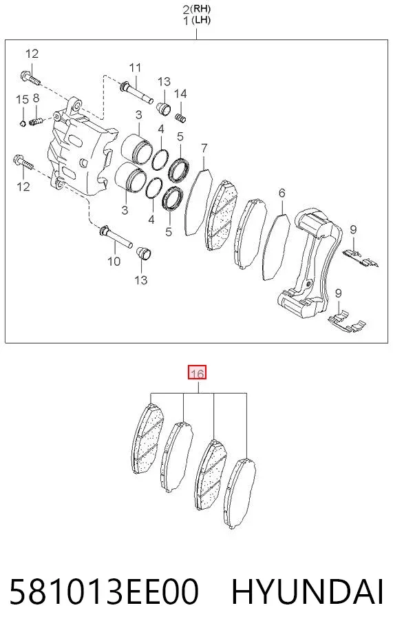Передні тормозні колодки 581013EE00 Hyundai/Kia