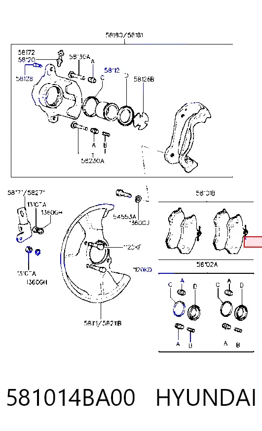 Передні тормозні колодки 581014BA00 Hyundai/Kia