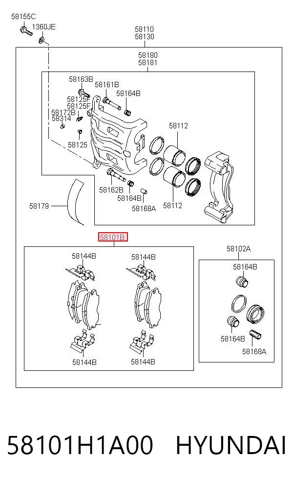 Передні тормозні колодки 58101H1A00 Hyundai/Kia