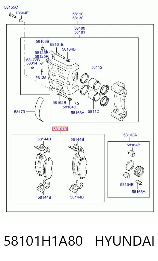 Передні тормозні колодки 58101H1A80 Hyundai/Kia
