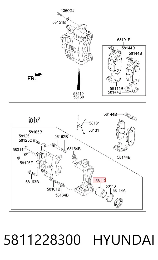 Поршень супорту гальмівного, переднього 5811228300 Hyundai/Kia
