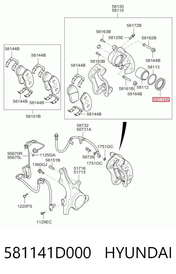  581141D000 Hyundai/Kia