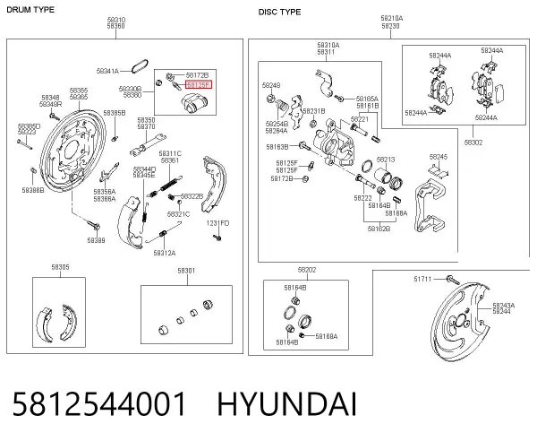 Штуцер прокачування супорту гальмівного, переднього 5812544001 Hyundai/Kia