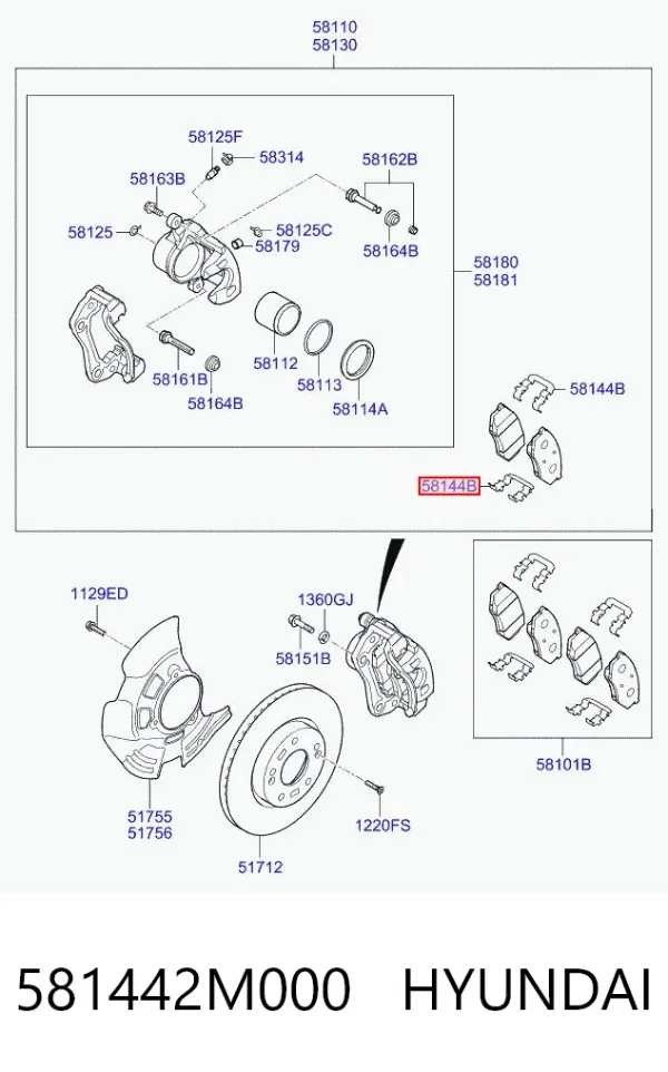  581442M000 Hyundai/Kia