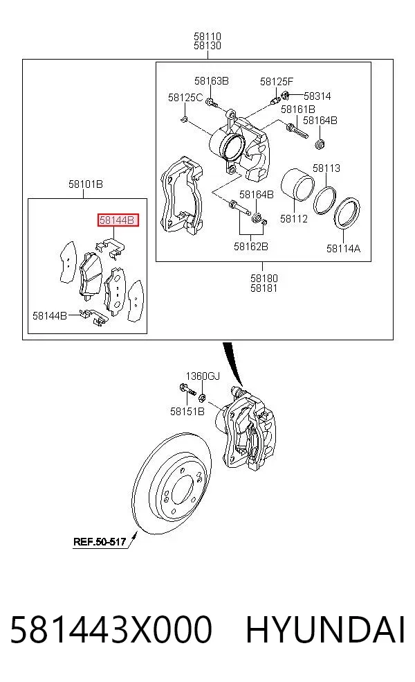  581443X000 Hyundai/Kia