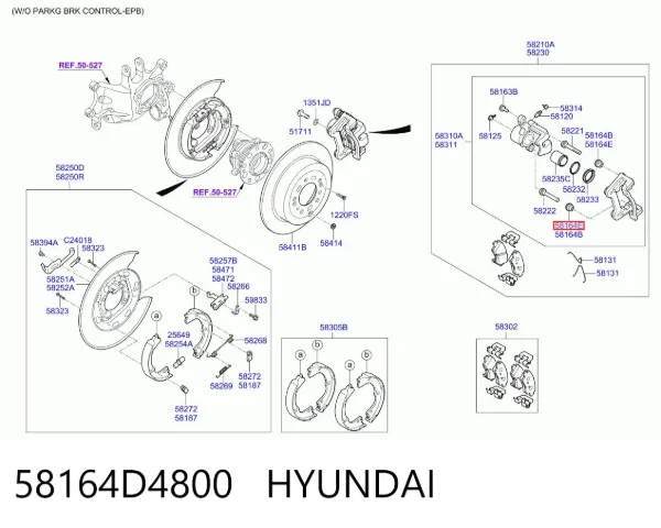 Ремкомплект переднього супорту 58164D4800 Hyundai/Kia