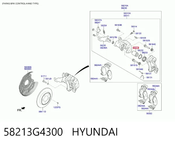 Поршень супорту гальмівного, заднього 58213G4300 Hyundai/Kia