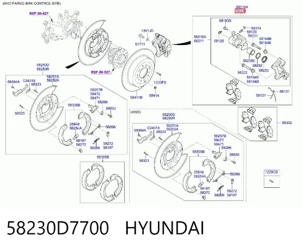 Супорт задній правий 58230D7700 Hyundai/Kia