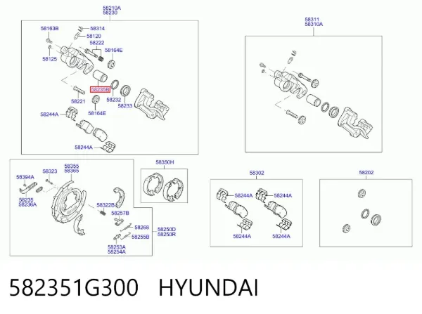 Поршень супорту гальмівного, заднього 582351G300 Hyundai/Kia