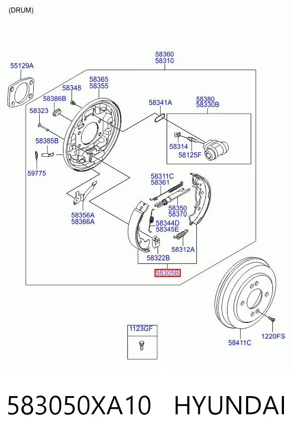Колодки гальмові задні, барабанні 583050XA10 Hyundai/Kia