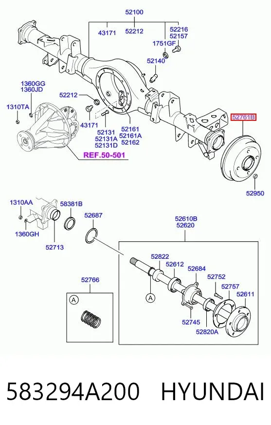Барабан гальмівний задній 583294A200 Hyundai/Kia