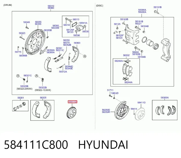 Гальмівні диски 584111C800 Hyundai/Kia