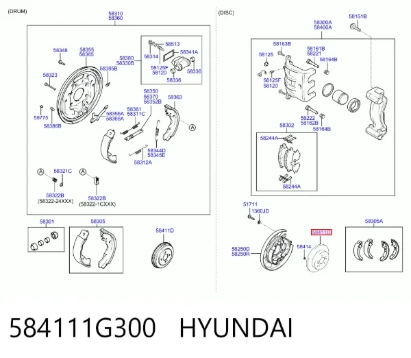 Гальмівні диски 584111G300 Hyundai/Kia