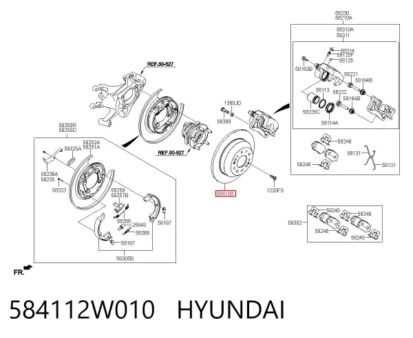 Гальмівні диски 584112W010 Hyundai/Kia