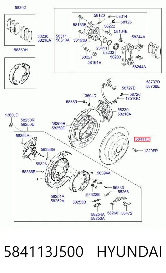 Гальмівні диски 584113J500 Hyundai/Kia