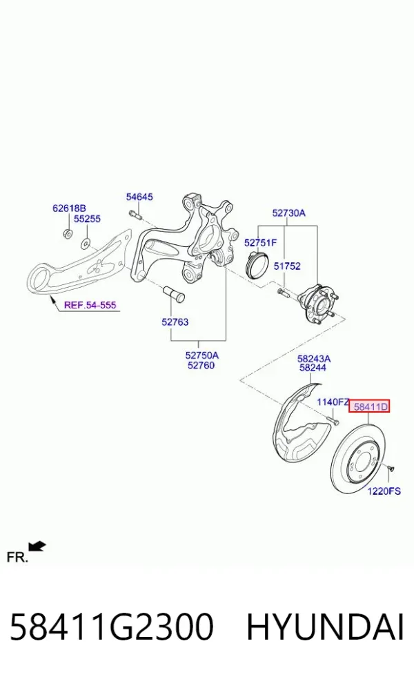 Гальмівні диски 58411G2300 Hyundai/Kia