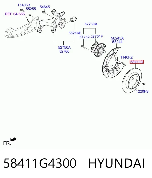 Гальмівні диски 58411G4300 Hyundai/Kia