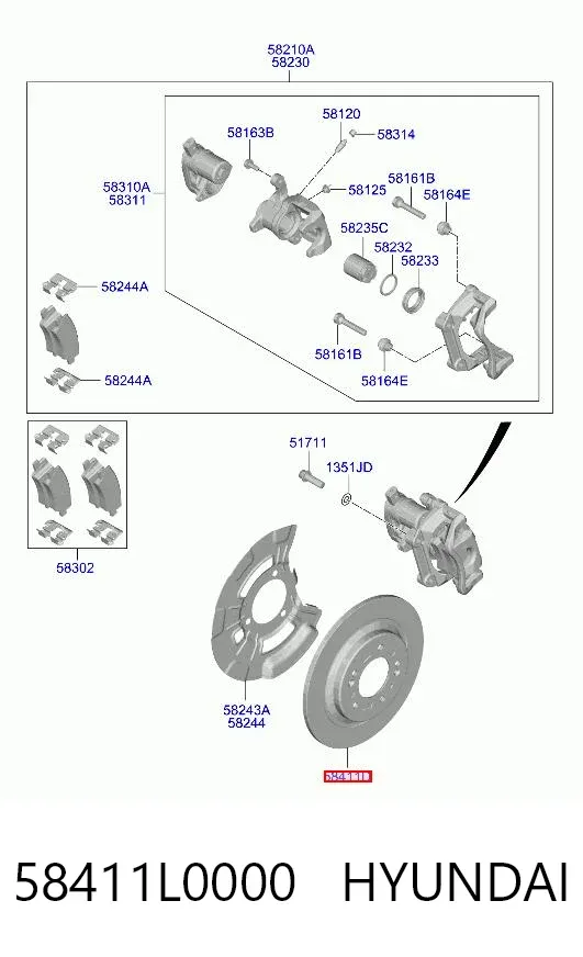 Гальмівні диски 58411L0000 Hyundai/Kia