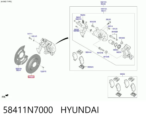 Гальмівні диски 58411N7000 Hyundai/Kia