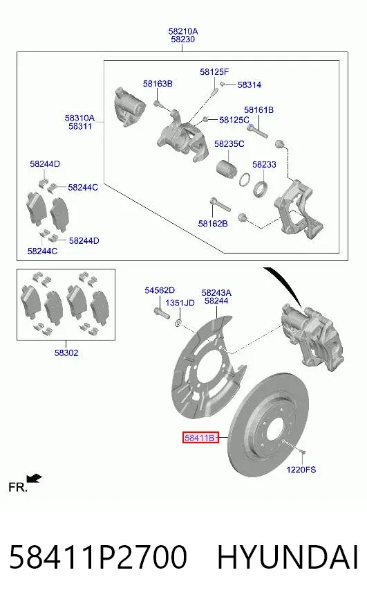 Гальмівні диски 58411P2700 Hyundai/Kia