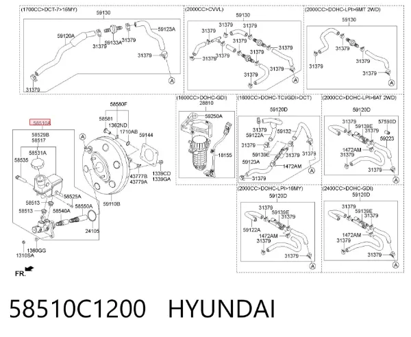 Головний гальмівний циліндр Hyundai Sonata VII
