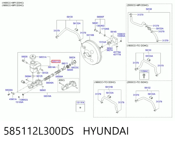 Бачок гальмівний 585112L300DS Hyundai/Kia