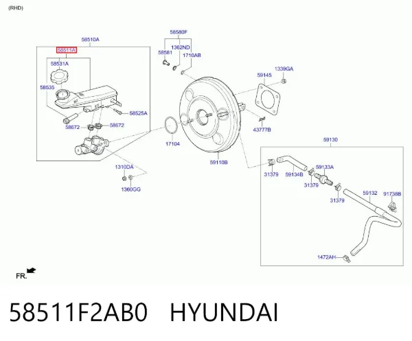 Бачок гальмівний 58511F2AB0 Hyundai/Kia
