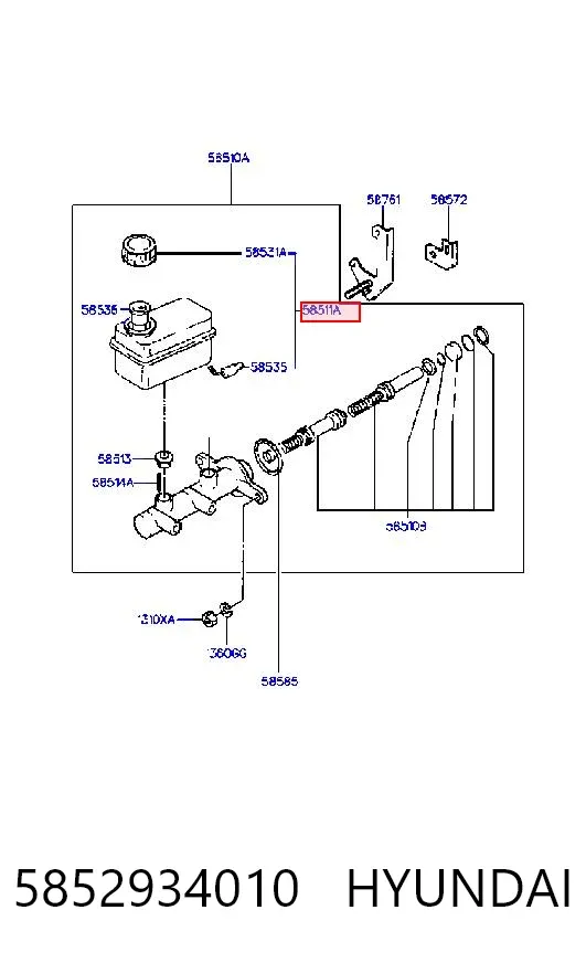 Бачок гальмівний 5852934010 Hyundai/Kia