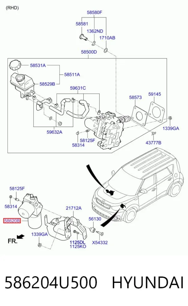 Блок АБС 586204U500 Hyundai/Kia